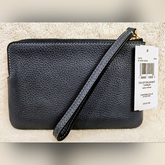 Coach Embroidered Corner Zip Wristlet (Space Theme)